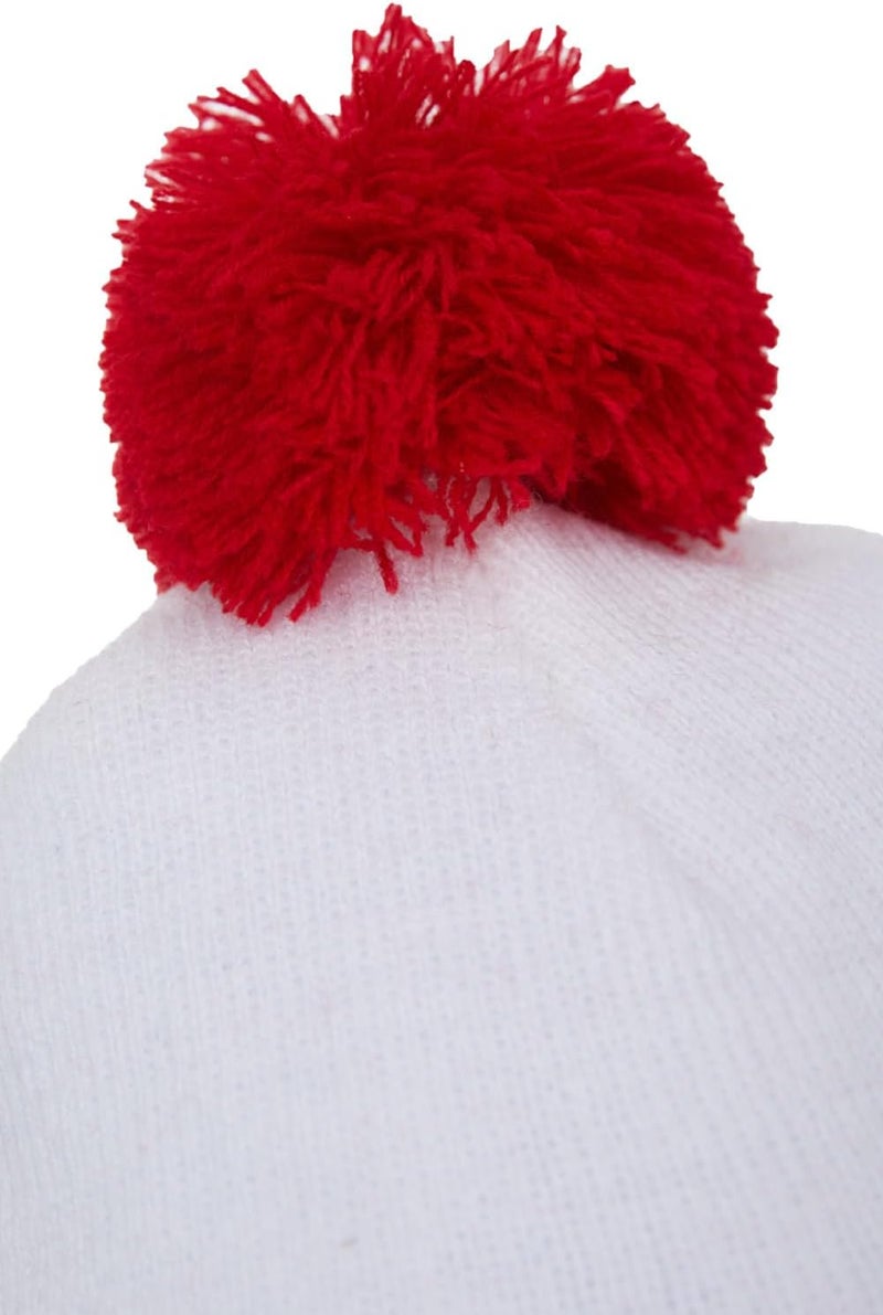 Deboyar Red and White Beanie Hat and Glasses Frame Set Men Women Knitted Hat Halloween Costume Accessory - Image 4